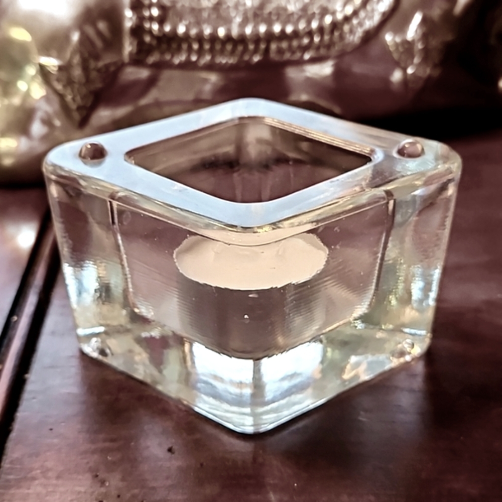 Vintage Lead Crystal Canoe Shaped Votive